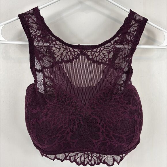 Victoria's Secret Other - Victorias Secret‎ PINK M-DD Burgundy Push Up Padded Lace UW Bralette Bra